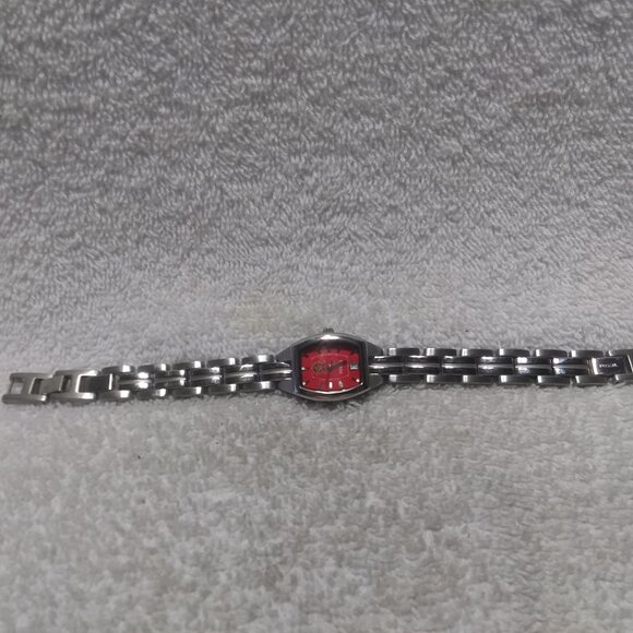 Fossil LI-3223 Quartz Watch Letter M Green Frog Dial Silver Bracelet New Bat ECU - Picture 6 of 11